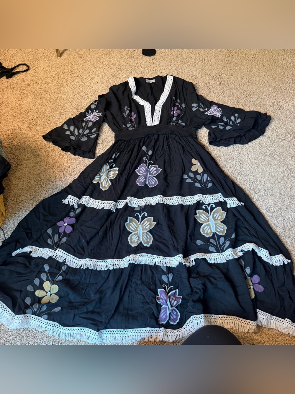 Karma Nepal crafts butterfly maxi dress